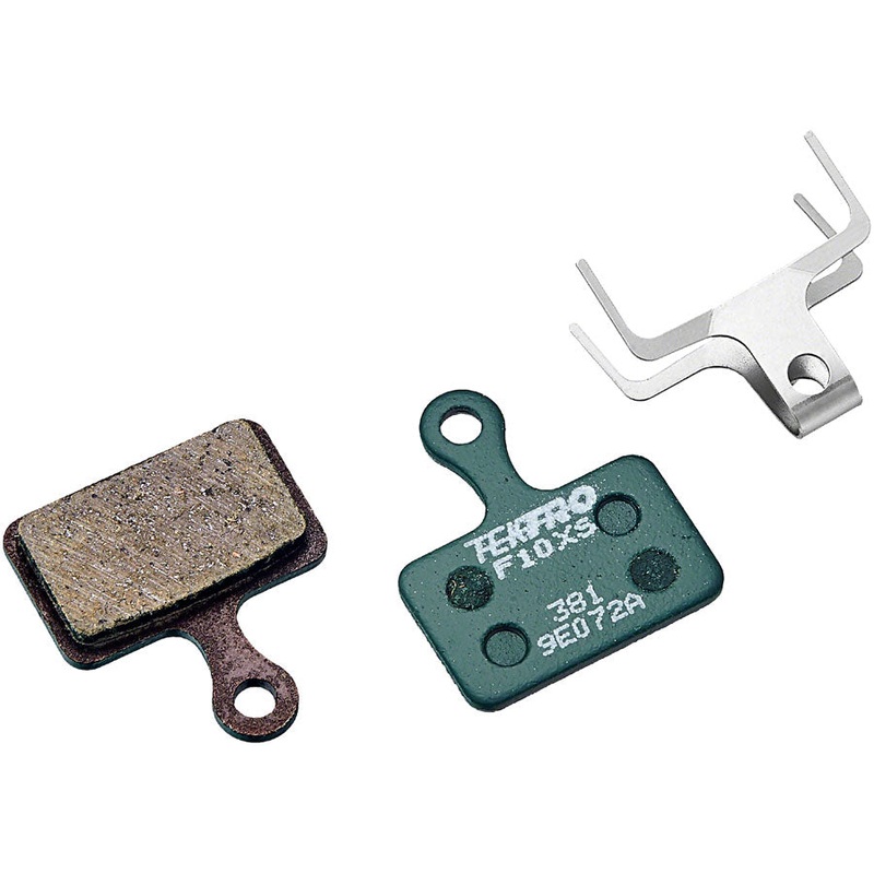 Tektro F10XS Disc Brake Pads - Low Noise Resin For Use With Flat Mount Caliper Green