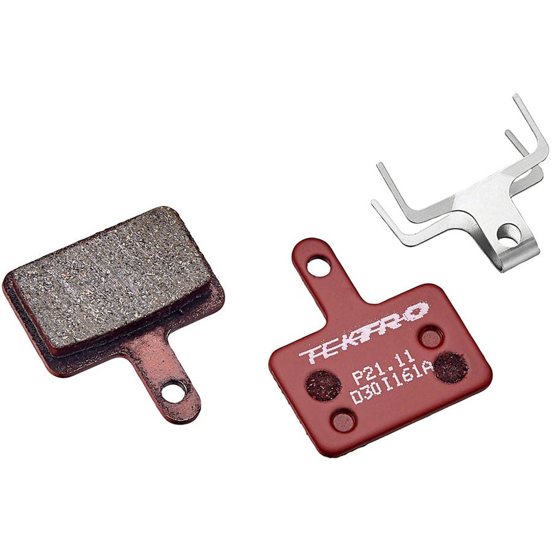 Tektro P21.11 Disc Brake Pads - Resin 5mm Thickness For Use With 2- Piston Caliper Red